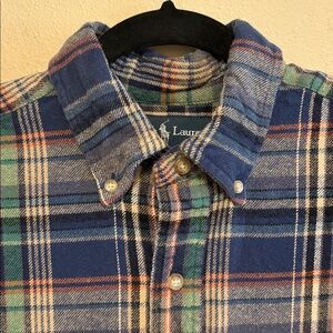 Ralph Lauren Blue Plaid Casual Button Down Shirt